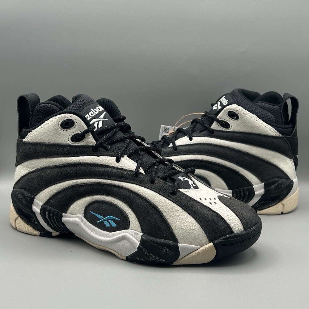 Reebok Shaqnosis Black White Retro Basketball - Men's Size 7.5 Women's Size 9